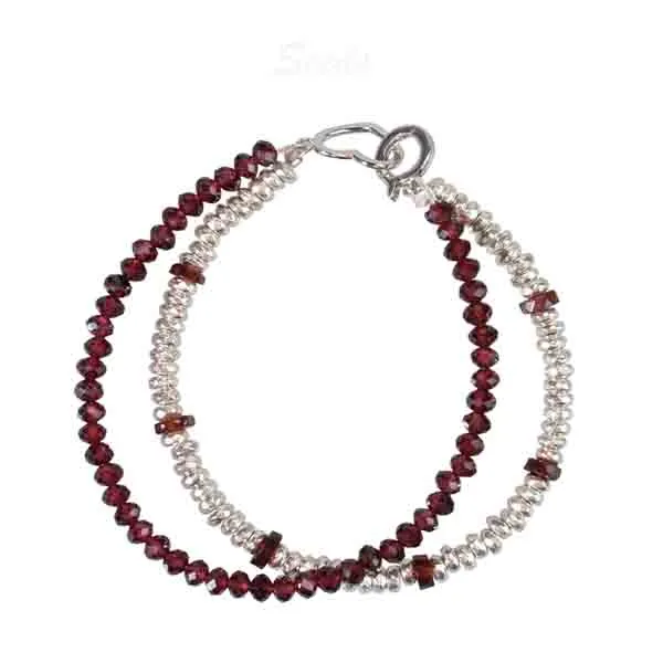 Silver beaded bracelet