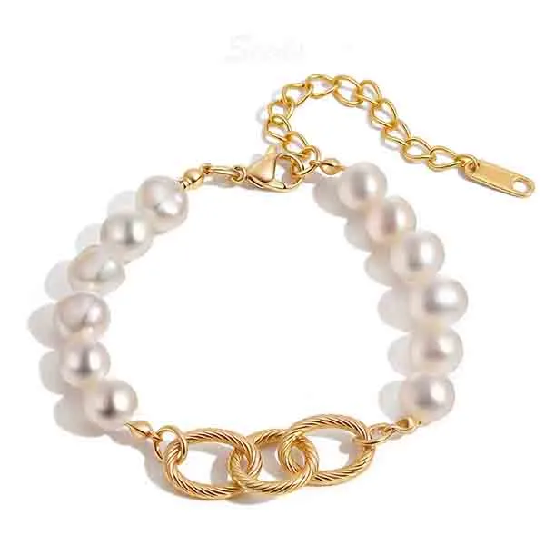 Silver pearl bracelet