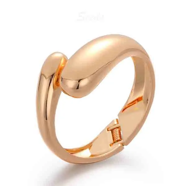 Chunky silver rosegold bangle