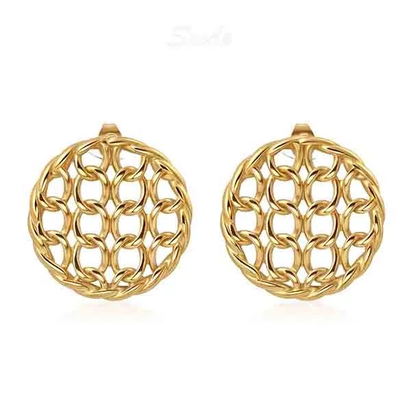 Custom silver net earring