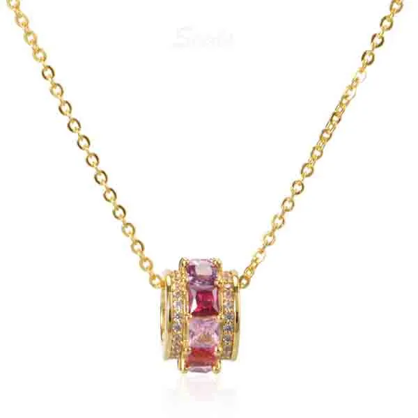 Pink zircon pendant necklace