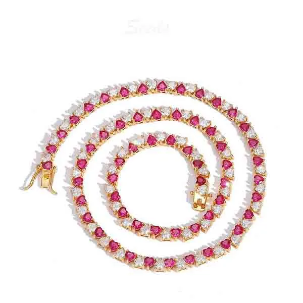 Heart tennis necklace
