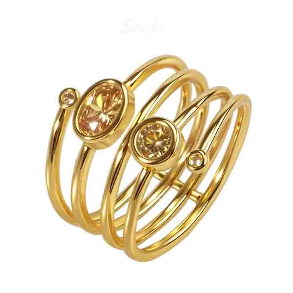 multi circle brass ring