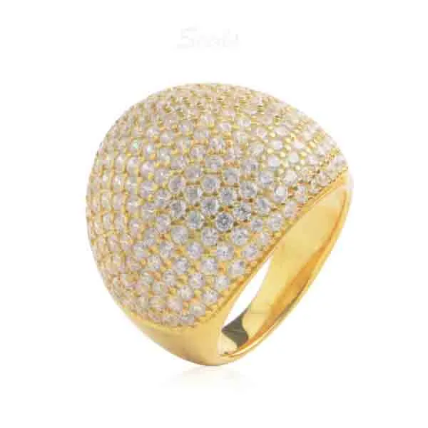 Brass zircon ring