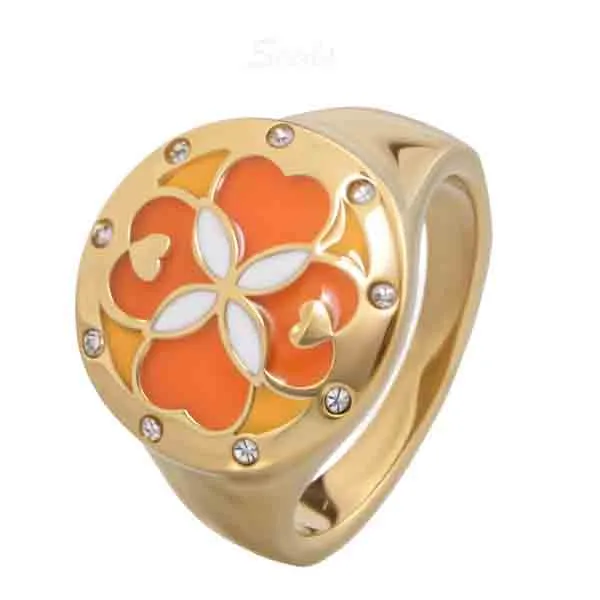 Custom silver enamel ring