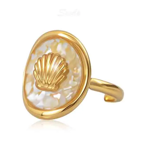 Custom shell enamel ring