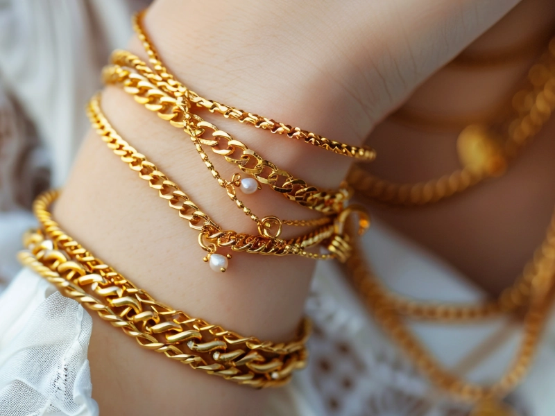 دليل مجوهرات فيرميل المخصص للعلامات التجارية وتجار الجملة 2 gold plated jewelry chains
