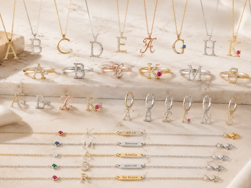 Why Letter Jewelry Keeps Working Across Ages and Markets? 2 custom birthstone letters jewelry