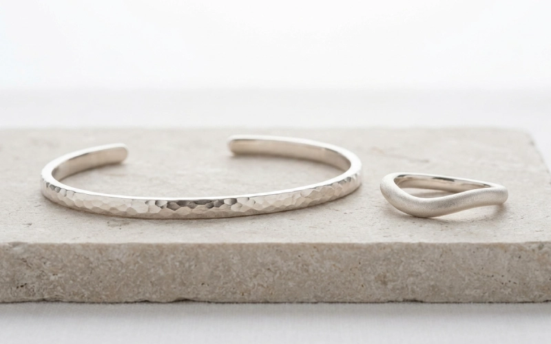 9 Sterling Silver Jewelry Finishes Every Jewelry Buyer Should Know 3 Hammered Finish Bangle